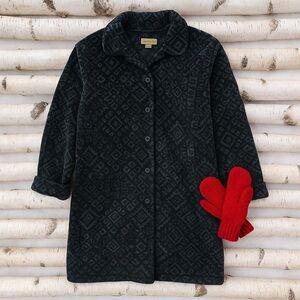 Maralyce Ferree Fleece Coat Medium Black Gray